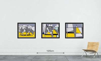 Cow Triptych:Cow Going Abstract Poster(set of 3)