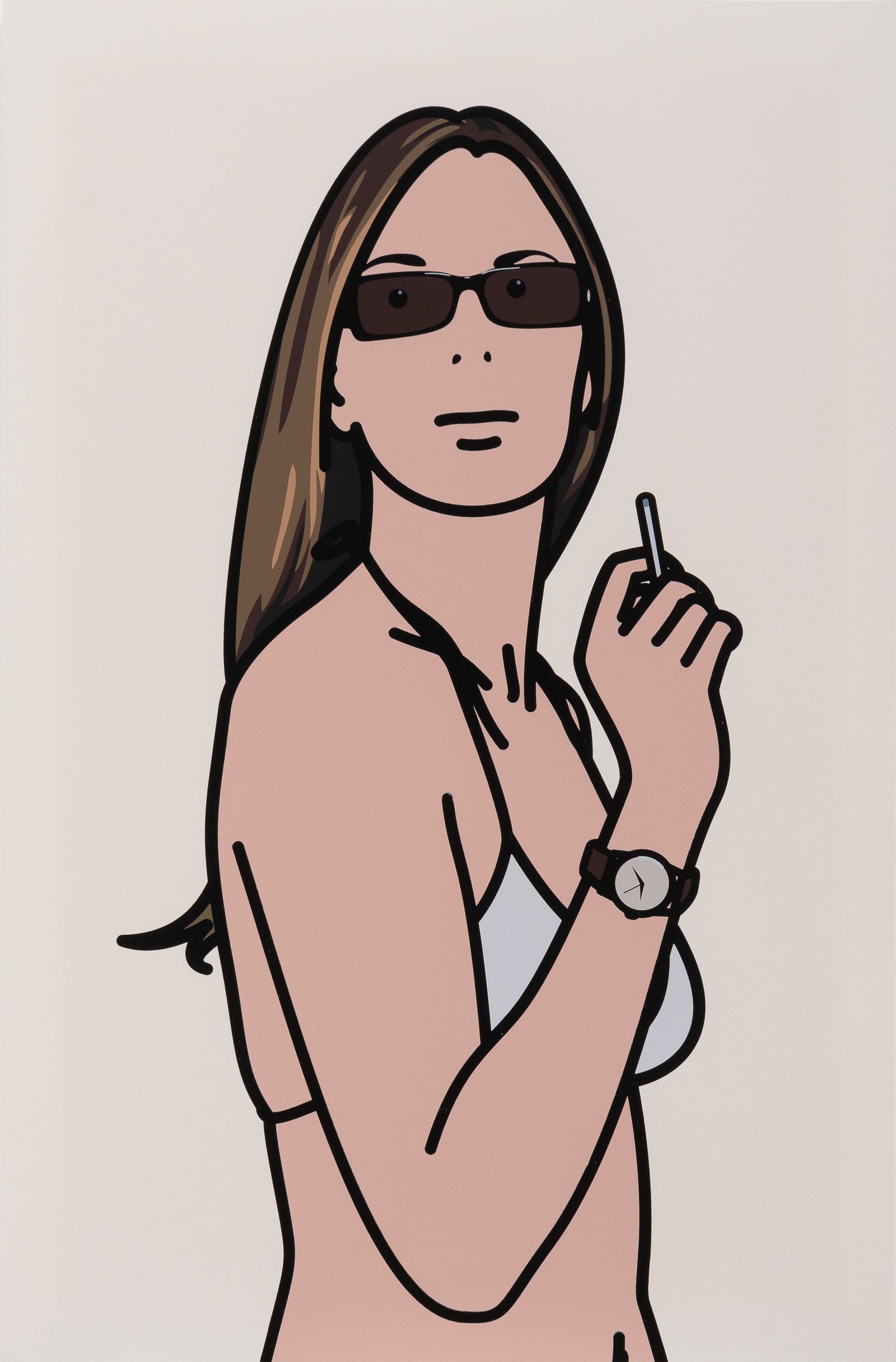 Ruth smoking 3. TWENTY SIX PORTRAITS BY JULIAN OPIE